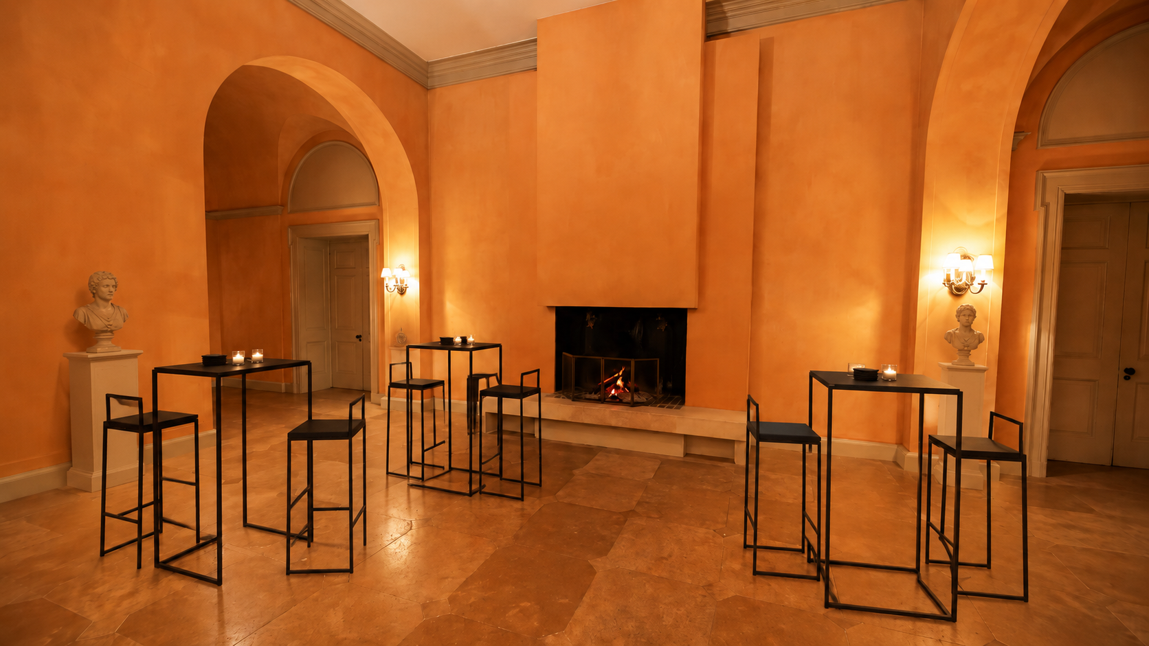 Château d'Argenteuil Grand Hall Cocktail set up